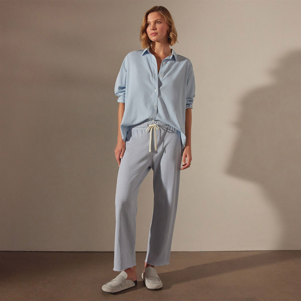 Vintage French Terry Cutoff Sweatpant in Open Sky Pigment | James Perse Los Angeles