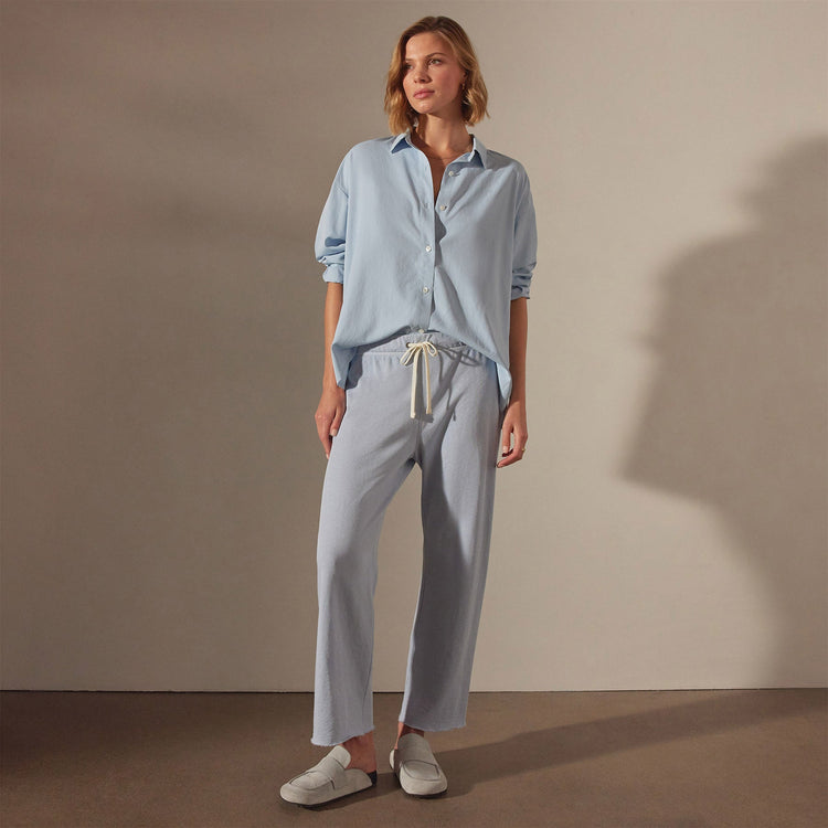 Vintage French Terry Cutoff Sweatpant in Open Sky Pigment | James Perse Los Angeles