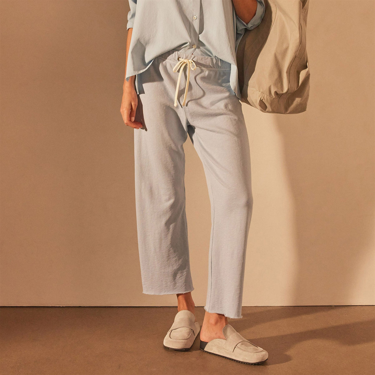 Vintage French Terry Cutoff Sweatpant in Open Sky Pigment | James Perse Los Angeles