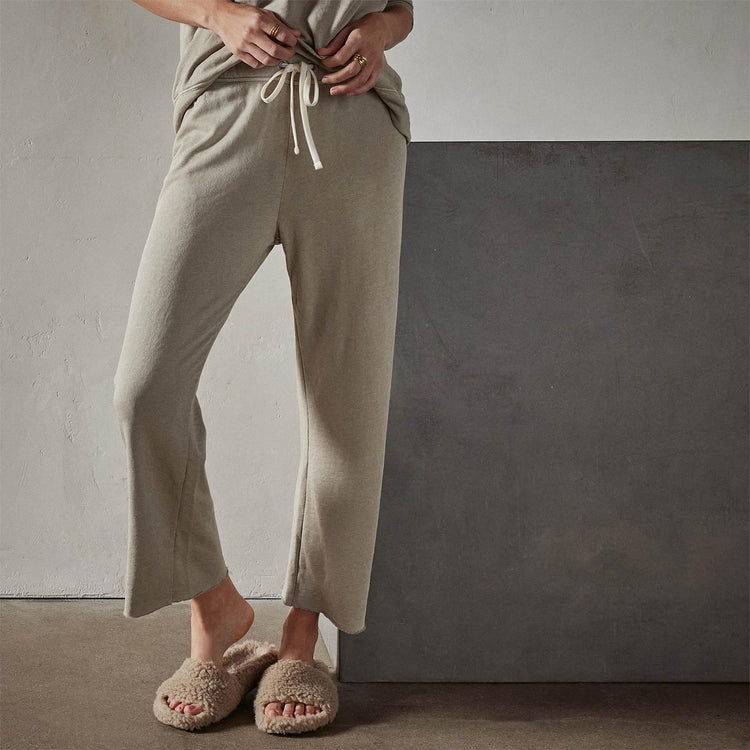 Vintage French Terry Cutoff Sweatpant in String Pigment | James Perse Los Angeles