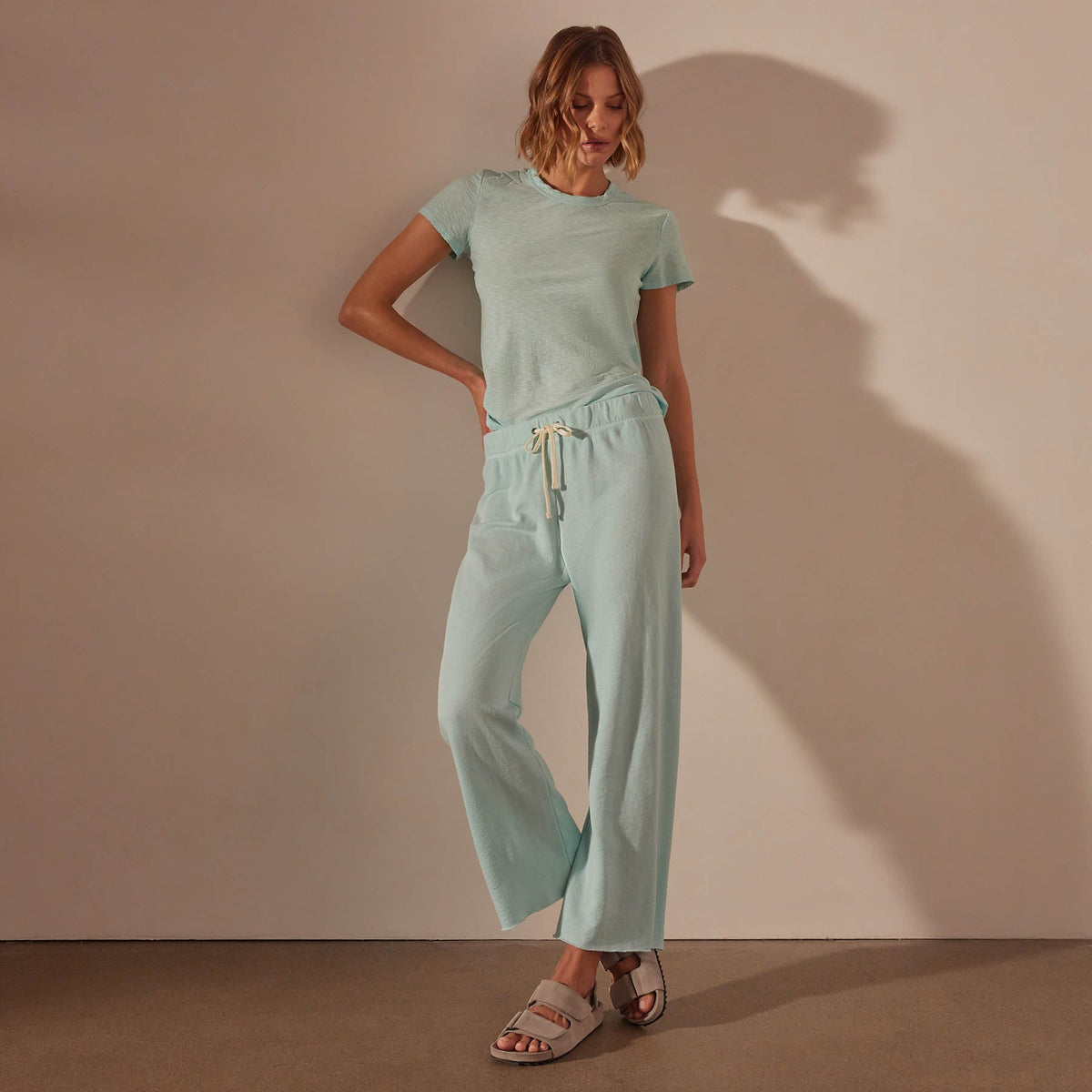 Vintage French Terry Cutoff Sweatpant in Taffy Pigment | James Perse Los Angeles