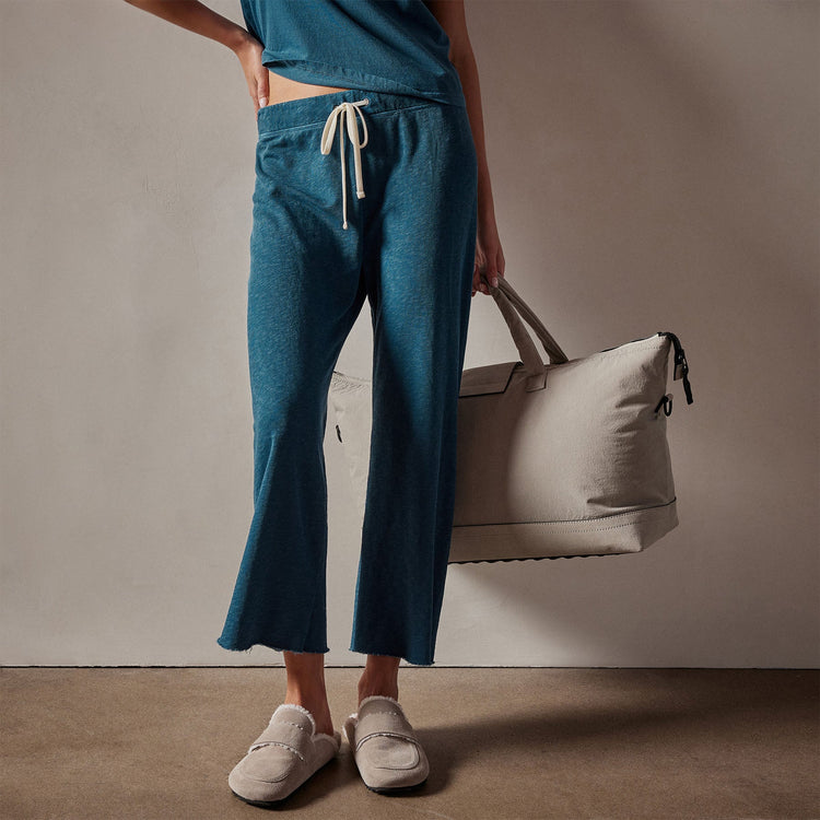 Vintage French Terry Cutoff Sweatpant in Teal Pigment | James Perse Los Angeles