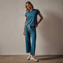Vintage French Terry Cutoff Sweatpant in Teal Pigment | James Perse Los Angeles