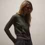 Vintage French Terry Zip Up Hoodie in Army Green Pigment | James Perse Los Angeles