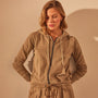 Vintage French Terry Zip Up Hoodie in Cashew Pigment | James Perse Los Angeles
