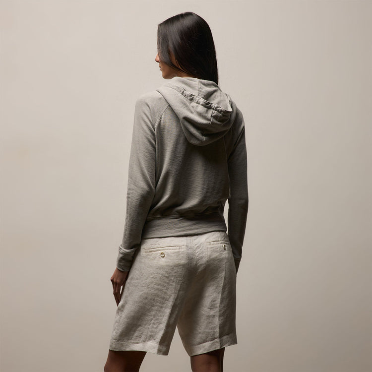 Vintage French Terry Zip Up Hoodie in Fog Pigment | James Perse Los Angeles