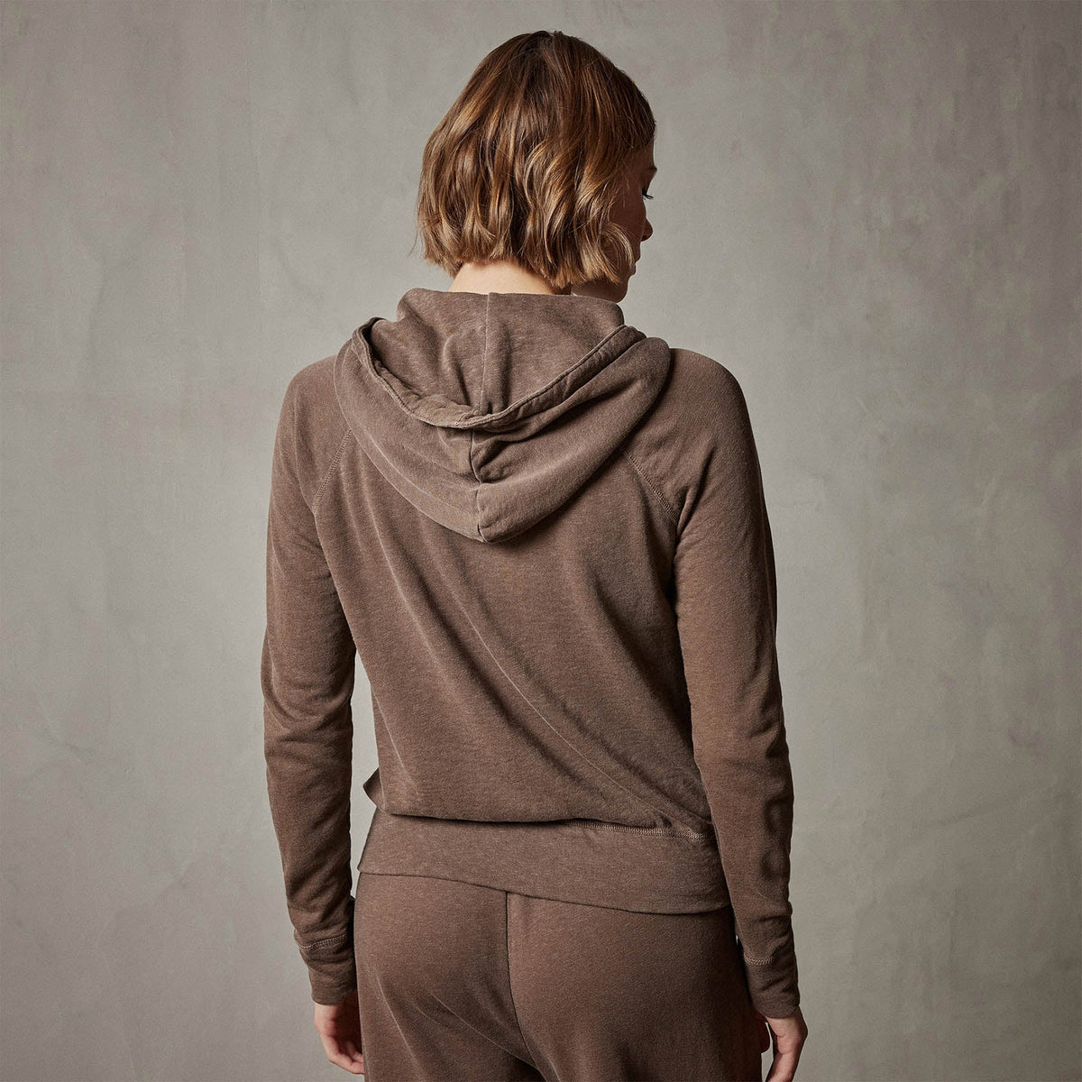 Vintage French Terry Zip Up Hoodie in Fox Pigment | James Perse Los Angeles