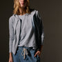 Vintage French Terry Zip Up Hoodie in Grey Glacier Pigment | James Perse Los Angeles