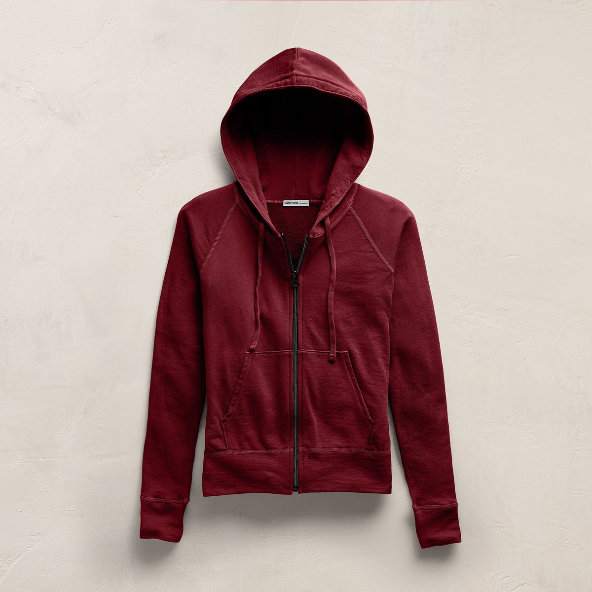 Vintage French Terry Zip Up Hoodie In Heat Pigment | James Perse Los Angeles