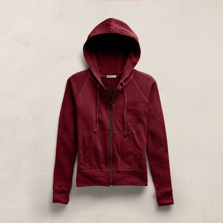 Vintage French Terry Zip Up Hoodie In Heat Pigment | James Perse Los Angeles