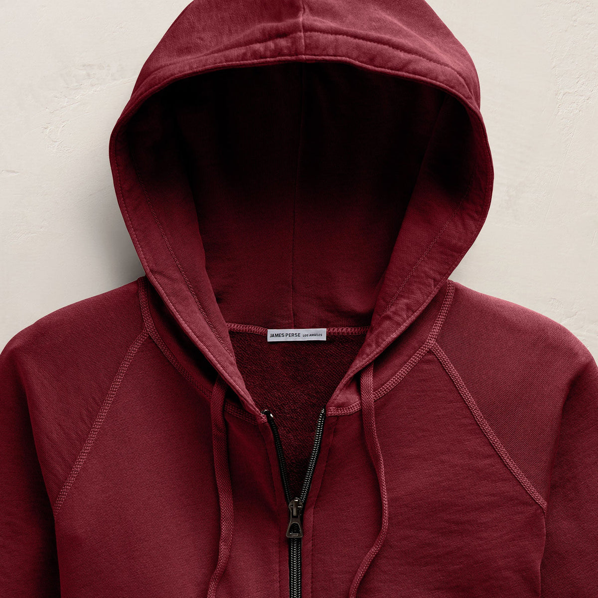 Vintage French Terry Zip Up Hoodie In Heat Pigment | James Perse Los Angeles