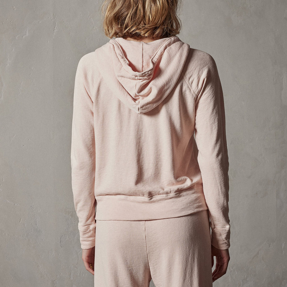 Vintage French Terry Zip Up Hoody in Nougat Pigment | James Perse Los Angeles