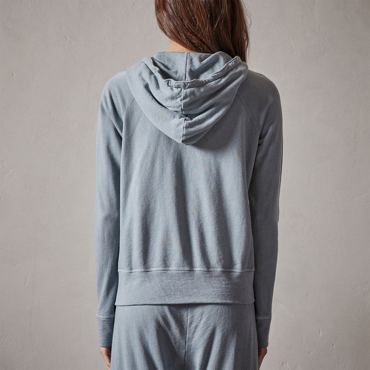 Vintage French Terry Zip Up Hoodie in Ocean Mist Pigment | James Perse Los Angeles