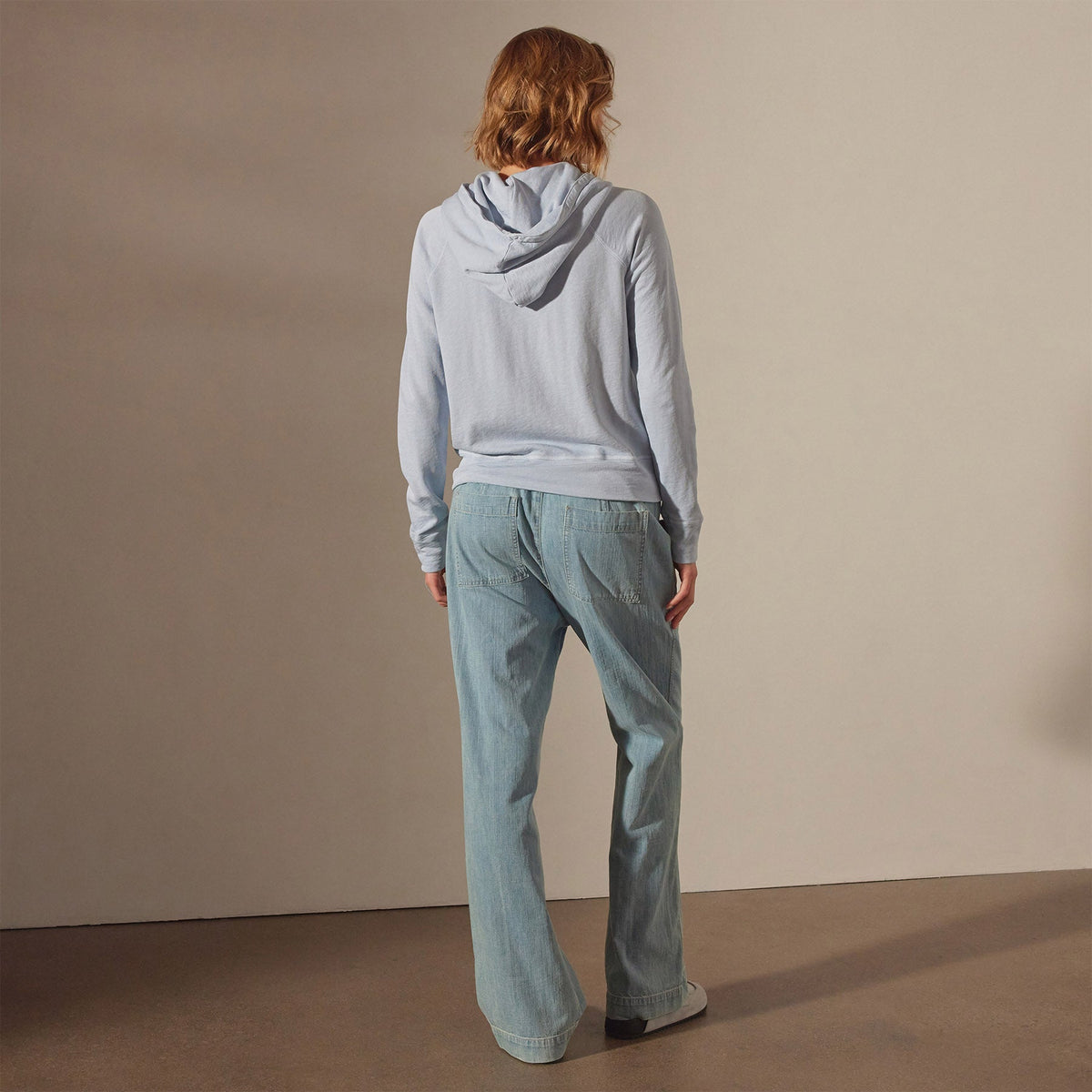 Vintage French Terry Zip Up Hoodie in Open Sky Pigment | James Perse Los Angeles
