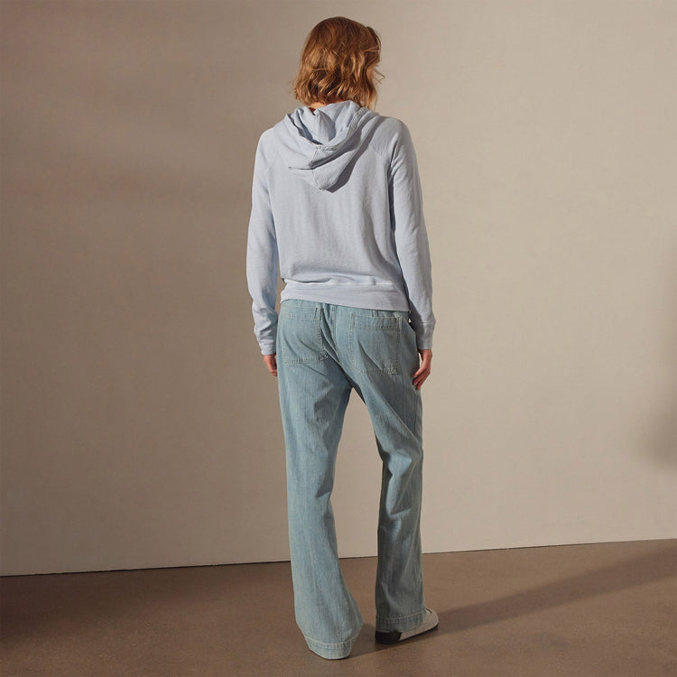 Vintage French Terry Zip Up Hoodie in Open Sky Pigment | James Perse Los Angeles
