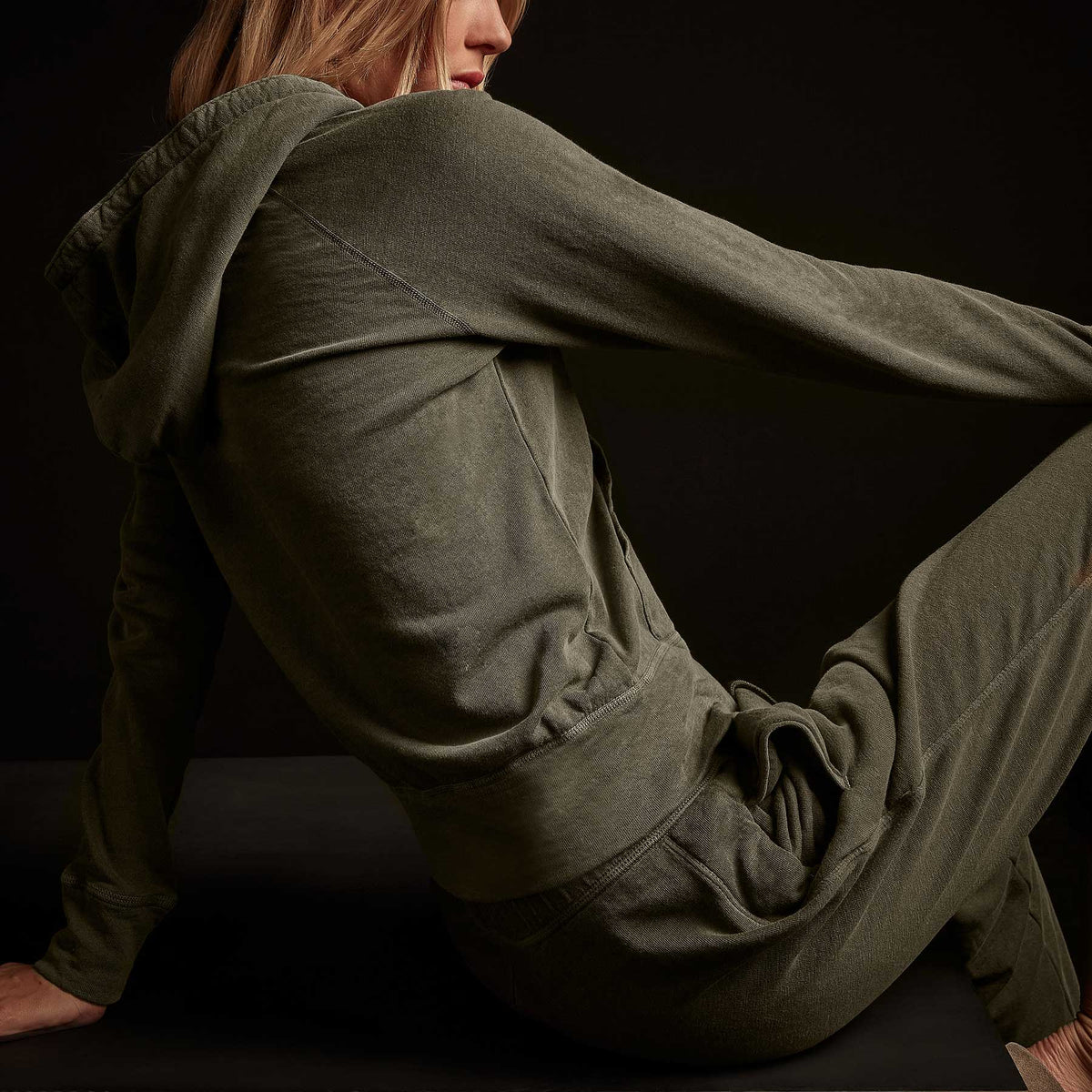Vintage French Terry Zip Up Hoody - Old Whiskey Pigment | James Perse Los Angeles