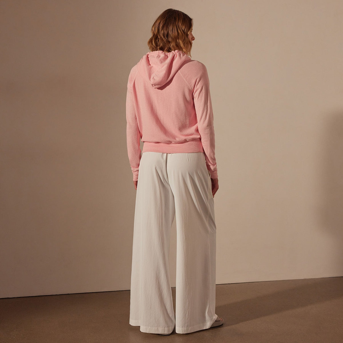 Vintage French Terry Zip Up Hoodie in Peony Pigment | James Perse Los Angeles
