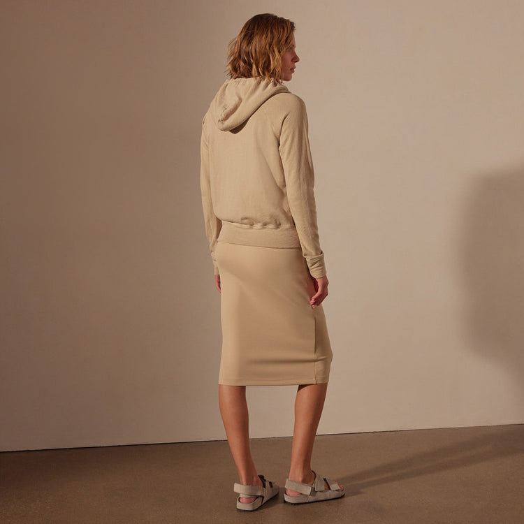 Vintage French Terry Zip Up Hoodie in Sand Dune Pigment | James Perse Los Angeles