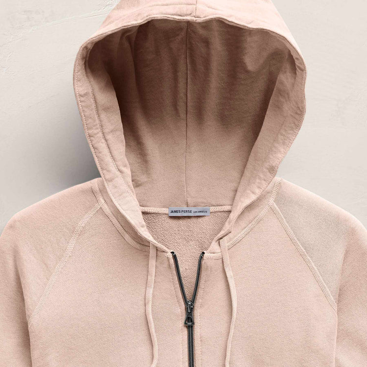 Vintage French Terry Zip Up Hoodie in Zephyr Pigment | James Perse Los Angeles