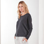 Vintage Fleece Long Sleeve Sweatshirt In Asphalt Pigment | James Perse Los Angeles