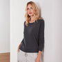 Vintage Fleece Long Sleeve Sweatshirt In Asphalt Pigment | James Perse Los Angeles