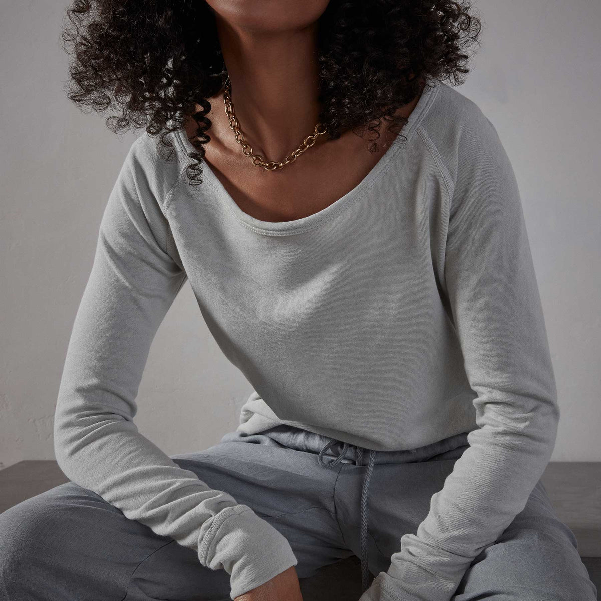 Vintage French Terry Sweatshirt - Foam | James Perse Los Angeles