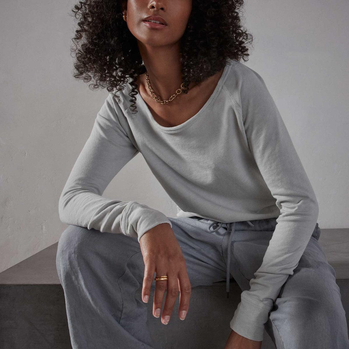Vintage French Terry Sweatshirt - Foam | James Perse Los Angeles