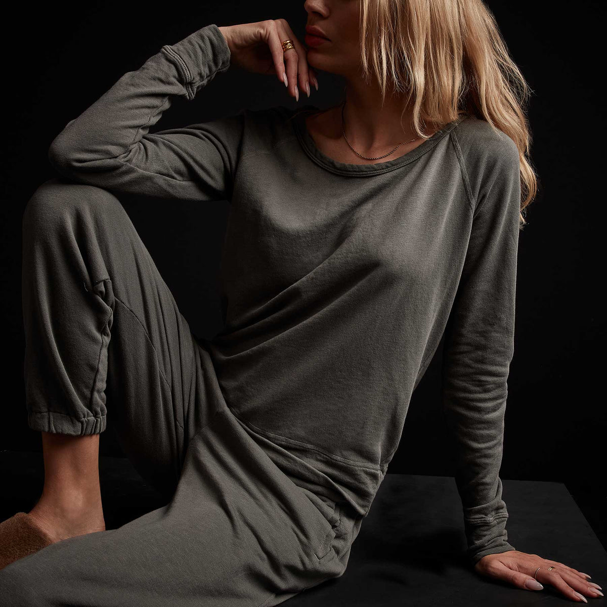Vintage French Terry Sweatshirt - Jungle Pigment | James Perse Los Angeles