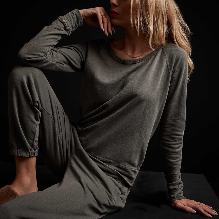 Vintage French Terry Sweatshirt - Jungle Pigment | James Perse Los Angeles