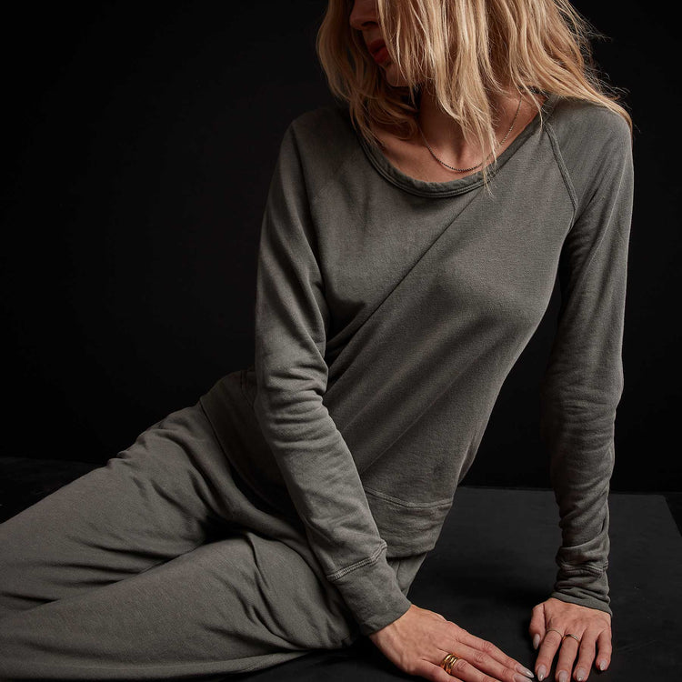 Vintage French Terry Sweatshirt - Jungle Pigment | James Perse Los Angeles