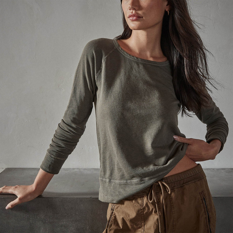 Vintage French Terry Sweatshirt in Platoon Pigment | James Perse Los Angeles