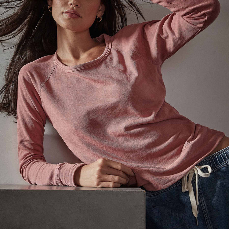 Vintage French Terry Sweatshirt in Strawberry Pigment | James Perse Los Angeles