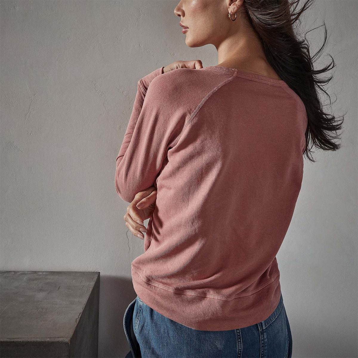 Vintage French Terry Sweatshirt in Strawberry Pigment | James Perse Los Angeles