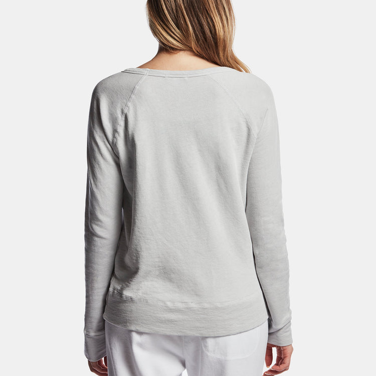 Vintage Fleece Long Sleeve Sweatshirt In Pearl Pigment | James Perse Los Angeles