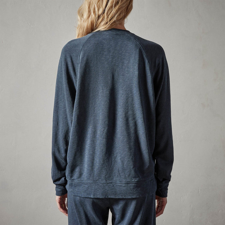 Vintage French Terry Relaxed Sweatshirt in Blue Oil Pigment | James Perse Los Angeles 