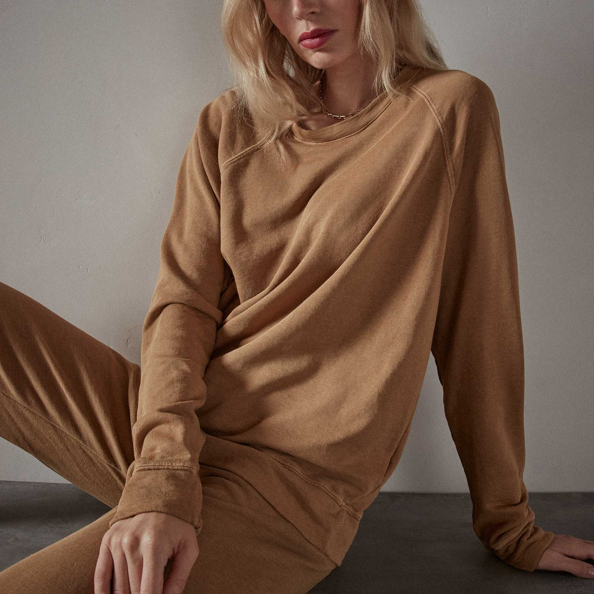 Vintage French Terry Relaxed Sweatshirt - Bronze Pigment | James Perse Los Angeles