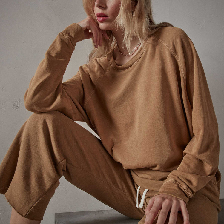 Vintage French Terry Relaxed Sweatshirt - Bronze Pigment | James Perse Los Angeles