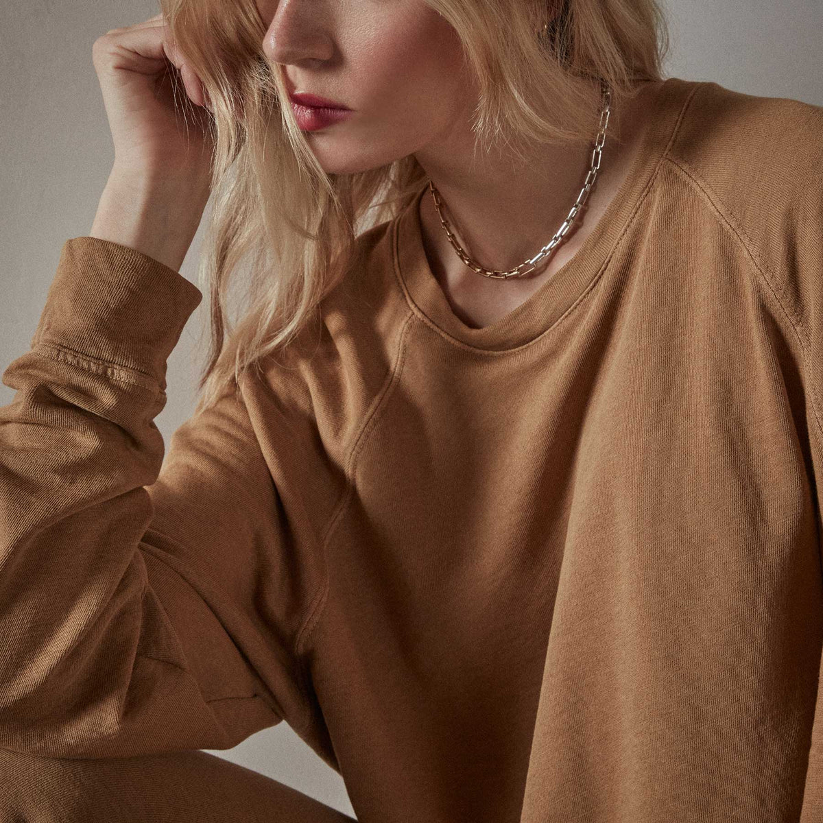 Vintage French Terry Relaxed Sweatshirt - Bronze Pigment | James Perse Los Angeles