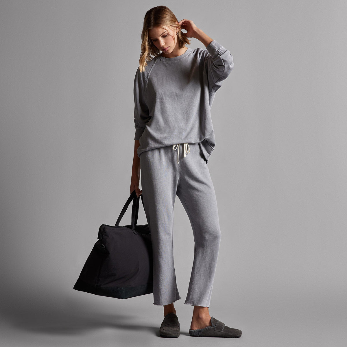 Vintage French Terry Relaxed Sweatshirt in Breeze Pigment | James Perse Los Angeles