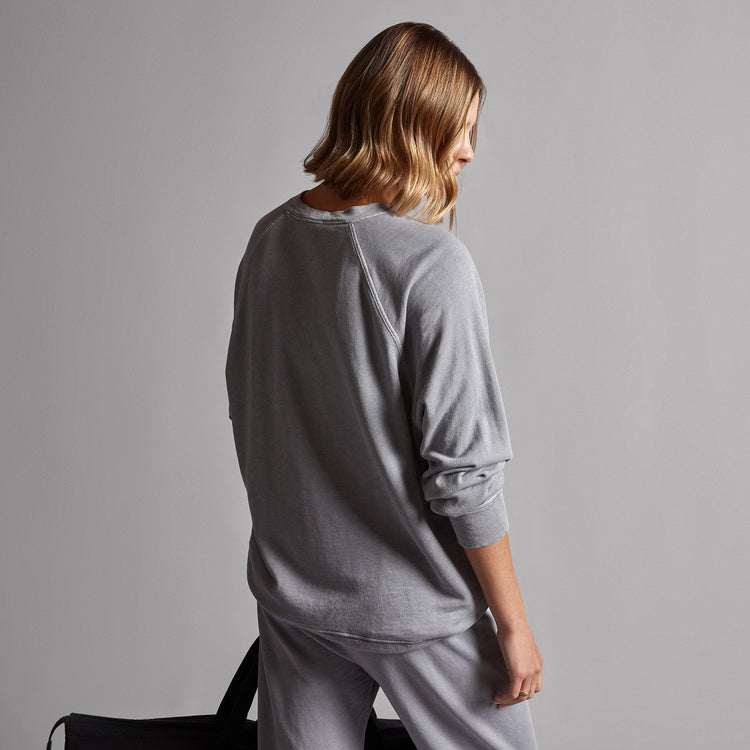 Vintage French Terry Relaxed Sweatshirt in Breeze Pigment | James Perse Los Angeles