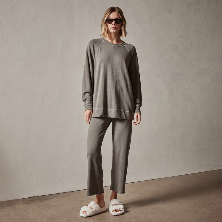 Vintage French Terry Relaxed Sweatshirt in Burro Pigment | James Perse Los Angeles