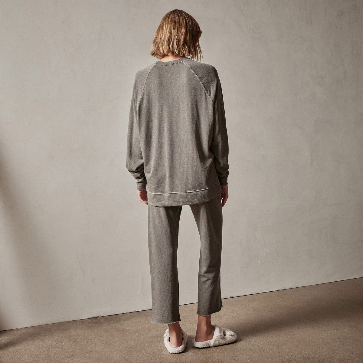 Vintage French Terry Relaxed Sweatshirt in Burro Pigment | James Perse Los Angeles