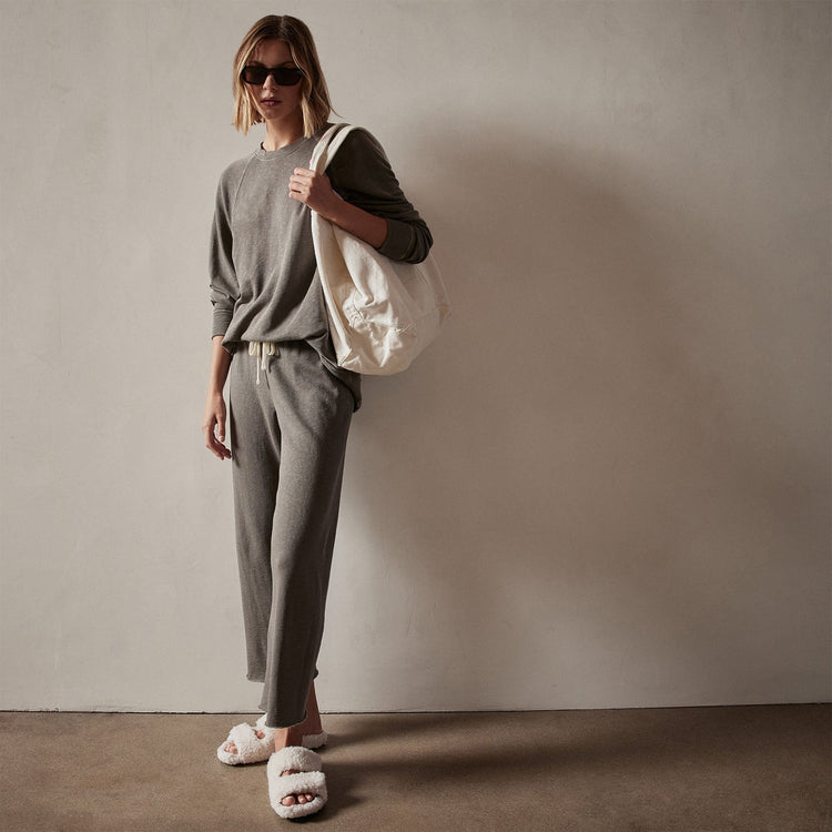 Vintage French Terry Relaxed Sweatshirt in Burro Pigment | James Perse Los Angeles