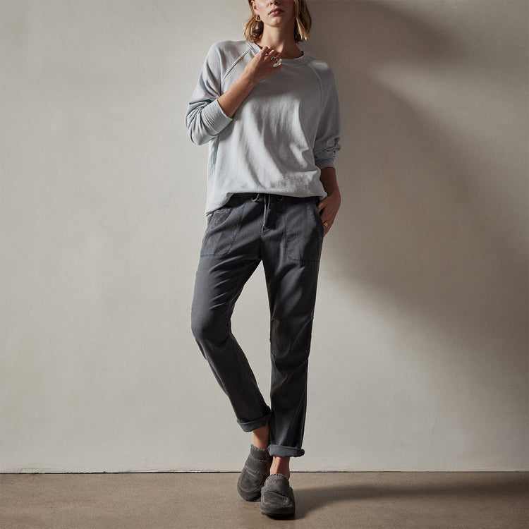 Vintage French Terry Relaxed Sweatshirt in Baby Blue Pigment | James Perse Los Angeles