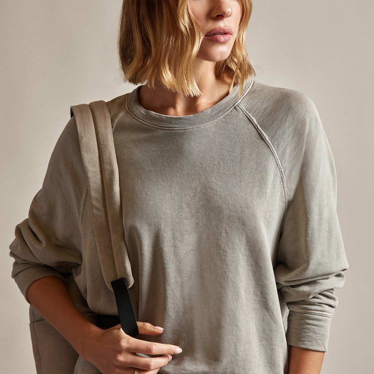 Vintage French Terry Relaxed Sweatshirt in Dapple Pigment | James Perse Los Angeles