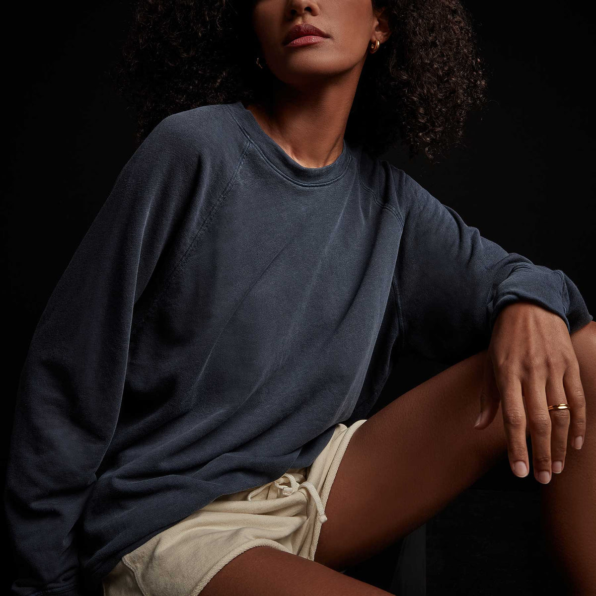 Vintage French Terry Relaxed Sweatshirt in Deep Pigment | James Perse Los Angeles