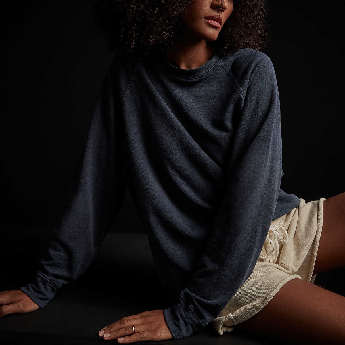 Vintage French Terry Relaxed Sweatshirt in Deep Pigment | James Perse Los Angeles
