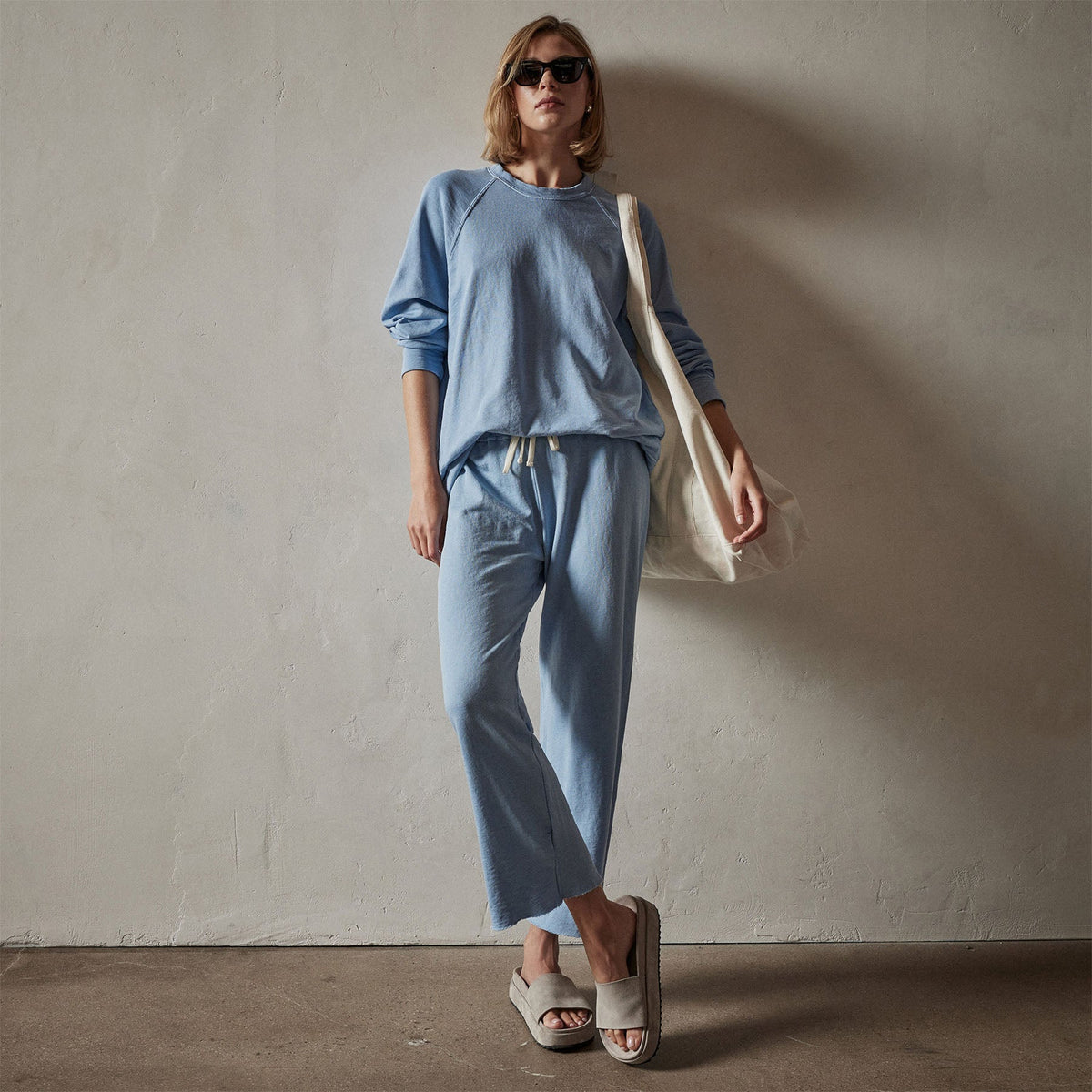 Vintage French Terry Relaxed Sweatshirt in Delta Pigment | James Perse Los Angeles