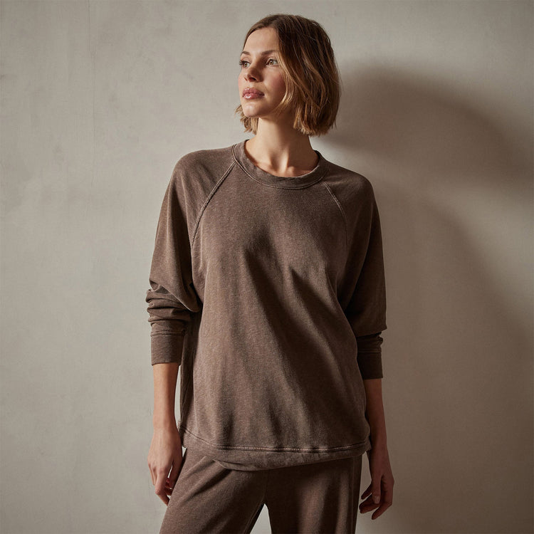 Vintage French Terry Relaxed Sweatshirt in Fox Pigment | James Perse Los Angeles
