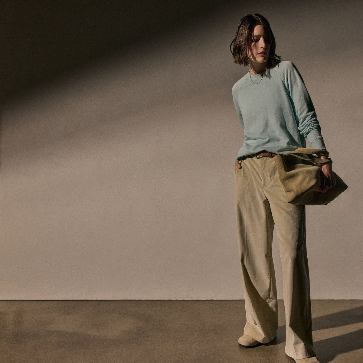 Vintage French Terry Relaxed Sweatshirt in Fresco Pigment | James Perse Los Angeles